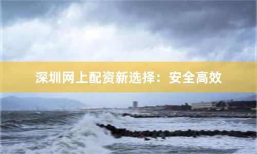 深圳网上配资新选择：安全高效